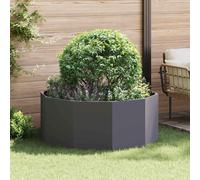 vidaXL Fioriera Nero 120 x 120 x 50 cm Acciaio, Vasi in Acciaio Moderni, Resistenti per Giardino e terrazza, contenitori Rotondi per Piante, Decorazioni per Esterni