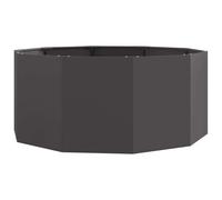 vidaXL Fioriera Nero 120 x 120 x 50 cm Acciaio, Vasi in Acciaio Moderni, Resistenti per Giardino e terrazza, contenitori Rotondi per Piante, Decorazioni per Esterni