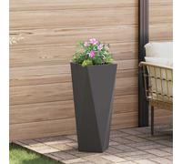 vidaXL Fioriera Nero 30 x 30 x 75 cm Acciaio, Scatola di Piantagione in Acciaio, Resistente, Rettangolare per Giardino e Terrazza, Decorazione Esterno