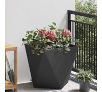 vidaXL Fioriera Rettangolare in acciaio 50 x 50 x 50 cm Nero – Resistente per giardino e terrazza