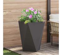 vidaXL Fioriera Nero 50 x 50 x 75 cm Acciaio, Scatola di Piantagione in Acciaio, Resistente, Rettangolare per Giardino e Terrazza, Decorazione Esterno