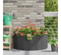 vidaXL Fioriera Nero 90 x 45 x 35 cm Acciaio, Vaso da Giardino, Supporto in Acciaio, Decorativo per Esterni, Contenitore Robusto, Accento in Serra