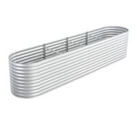 vidaXL Letto Rialzato da Giardino 400x80x81 cm Acciaio Zincato Grigio Fioriera