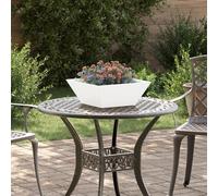 VidaXL Fioriera Quadrata in Metallo Bianco Freddo per Piante Piccole, Design Moderno per Interni ed Esterni, Finitura Impermeabile e Facile Manutenzione,