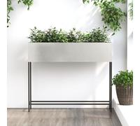 VidaXL Fioriera Rettangolare Grande in Acciaio Inossidabile Spazzolato Argento 100x26x82 cm per Piante Interno Esterno Moderna Design Struttura Solida Facile