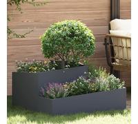 VidaXL Fioriera Rettangolare in Plastica Opaca Antracite per Interni ed Esterni, Design Minimalista con Drenaggio, Resistente alle Intemperie e ai Raggi UV,