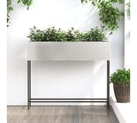 vidaXL Fioriera rialzata 100 x 26 x 82 cm in acciaio inox