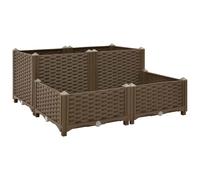 vidaXL Fioriera Rialzata 80x80x38 cm in Polipropilene