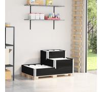 vidaXL Fioriera Rialzata a 3 Livelli Nera 120x80 cm Legno di Pino