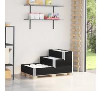 vidaXL Fioriera Rialzata a 3 Livelli Nera 120x80 cm Legno di Pino