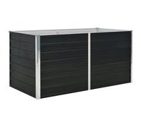 Fioriera rialzata antracite 160x80x77 cm in acciaio zincato