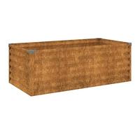 Fioriera rialzata da giardino 100x50x36 cm in acciaio corten