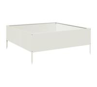 vidaXL Fioriera Rialzata da Giardino Bianca 100x100x25 cm in Acciaio, fioriera rialzata, fioriera Rettangolare, fioriera, fioriera da Giardino