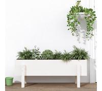vidaXL Fioriera Rialzata da Giardino Bianca 101x30x38 cm Massello Pino