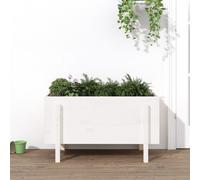 vidaXL Fioriera Rialzata da Giardino Bianca 101x50x57 cm Massello Pino