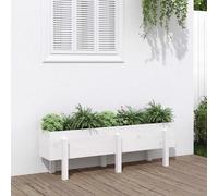 vidaXL Fioriera Rialzata da Giardino Bianca 121x30x38 cm Massello Pino