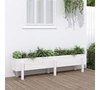 vidaXL Fioriera Rialzata da Giardino Bianca 160x30x38 cm Massello Pino