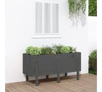 vidaXL Fioriera Rialzata da Giardino Grigia 121x50x57 cm Massello Pino