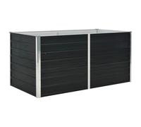 vidaXL Fioriera Rialzata da Giardino Profonda Bordi Piegati Letto di Coltura Vaso Portafiori da Esterno Antracite 160x80x77 cm in Acciaio Zincato