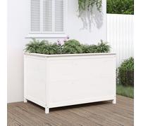 vidaXL Fioriera Rialzata Giardino Bianca 119,5x82,5x78cm Massello Pino