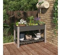 vidaXL Fioriera Rialzata Giardino con Ripiano Grigia 120x50x75 cm WPC