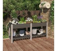 vidaXL Fioriera Rialzata Giardino con Ripiano Grigia 175x50x75 cm WPC