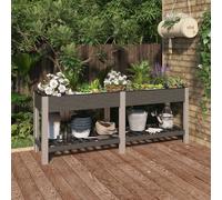 vidaXL Fioriera Rialzata Giardino con Ripiano Grigia 200x50x75 cm WPC