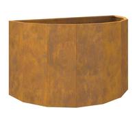 vidaXL Vaso per piante arrugginito, 90 x 45 x 50 cm, in acciaio resistente alle intemperie, fioriera da giardino, decorazione per esterni, contenitore durevole, effetto serra, vaso da terrazza