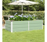 vidaXL Fioriera Verde 160 x 80 x 45 cm Acciaio, Design per Giardini e terrazze, Moderno, duraturo, soluzioni ecocompatibili, migliora Il Soggiorno all'aperto con spazi Funzionali, Idee Creative