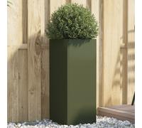 vidaXL Fioriera Verde Oliva 32x29x75 cm in Acciaio