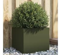 vidaXL Fioriera Verde Oliva 32x30x29 cm in Acciaio Laminato a Freddo