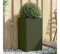 vidaXL Fioriera Verde Oliva 42x38x75 cm in Acciaio