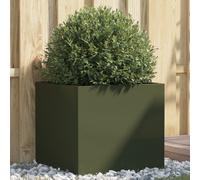 vidaXL Fioriera Verde Oliva 49x47x46 cm in Acciaio