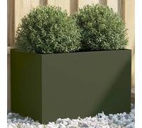 vidaXL Fioriera Verde Oliva 62x30x29 cm in Acciaio