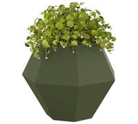vidaXL Fioriera Verde Oliva 75 x 75 x 60 cm Acciaio, Giardino e terrazza, Vaso Outdoor Resistente, Contenitore Rettangolare per Erbe, Ottima Decorazione