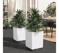 vidaXL Fioriere 2 pz Bianche 30x30x37 cm in Polipropilene
