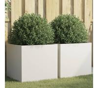 vidaXL Fioriere 2 pz Bianche 49x47x46 cm in Acciaio