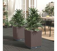 vidaXL Fioriere 2 pz Marroni 30x30x37 cm in Polipropilene