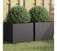vidaXL Fioriere 2 pz Nere 42x40x39 cm in Acciaio