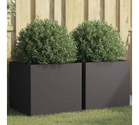 vidaXL Fioriere 2 pz Nere 49x47x46 cm in Acciaio
