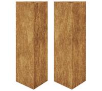 vidaXL Fioriere 2 pz Triangolari 30x26x75 cm in Acciaio Corten, fioriera, fioriera da Patio, Vaso Fiori da Esterni, fioriera da Esterno