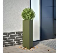 vidaXL Fioriere 2 pz Verde Oliva Triangolari 30x26x75 cm in Acciaio