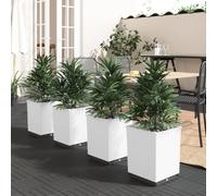vidaXL Fioriere 4 pz Bianche 30x30x37 cm in Polipropilene