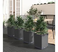 vidaXL Fioriere 4 pz Nere 30x30x37 cm in Polipropilene