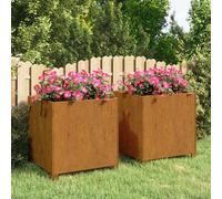 vidaXL Fioriere con Gambe 2pz Ruggine 49x47x50 cm Acciaio Corten