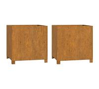 vidaXL Fioriere con Gambe 2pz Ruggine 49x47x50 cm Acciaio Corten