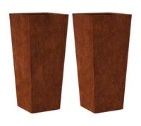 vidaXL Fioriere da Giardino 2 pz 35x35x75 cm in Acciaio Corten