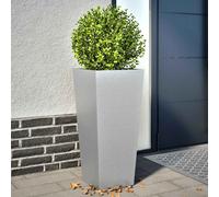 vidaXL Fioriere da Giardino 2 pz 35x35x75 cm in Acciaio Zincato, fioriera, fioriera da Patio, Vaso Fiori da Esterni, fioriera da Esterno