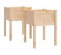 vidaXL Fioriere da Giardino 2 pz 50x50x70 cm in Legno Massello di Pino