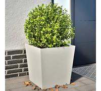 vidaXL Fioriere da Giardino 2 pz Bianche 50x50x50 cm in Acciaio, fioriera, fioriera da Patio, Vaso Fiori da Esterni, fioriera da Esterno